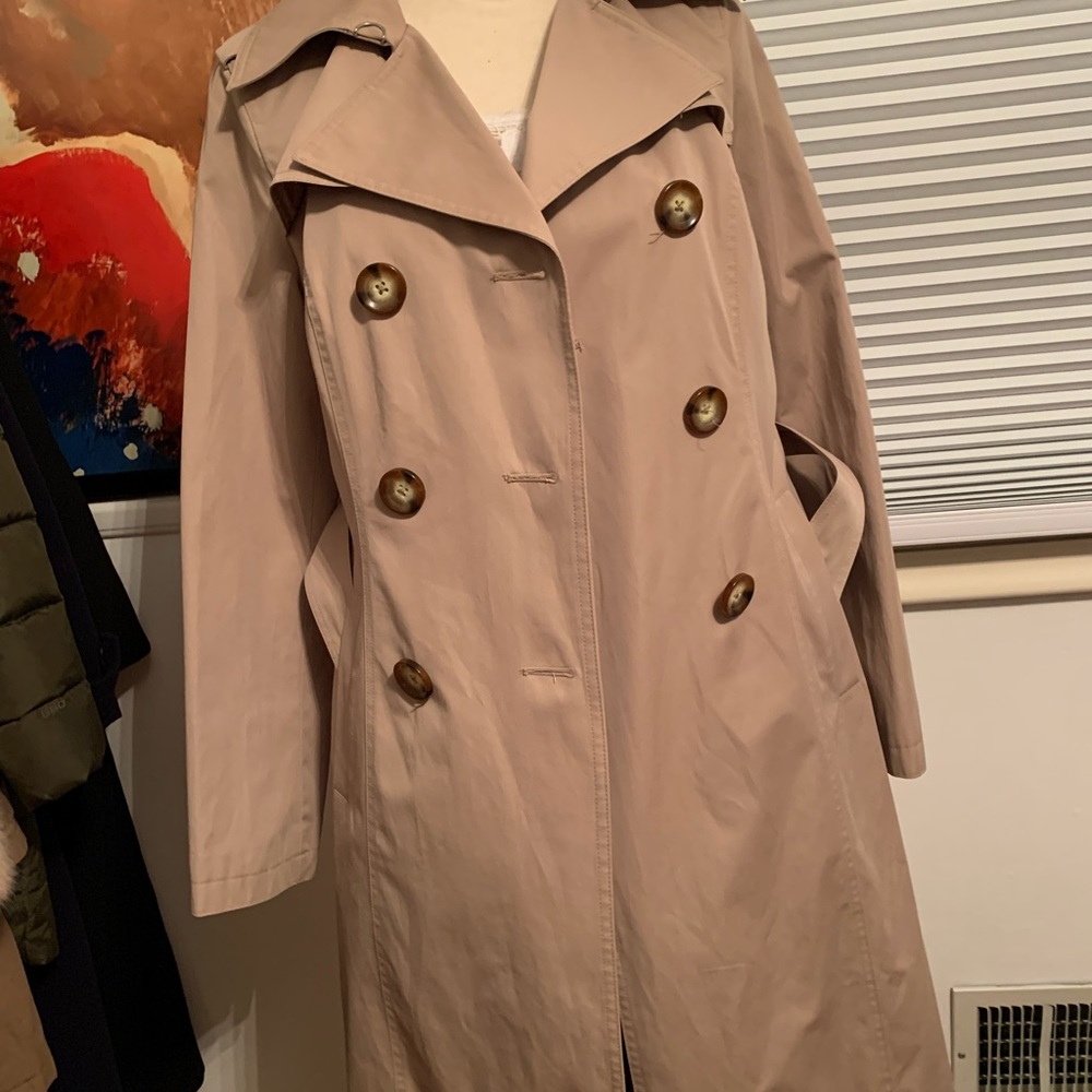 SAKS FIFTH AVE TRENCH COAT. Sz extra small - Picture 2 of 4